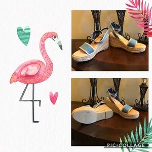 Denim Matisse espadrille wedge size 8.5
